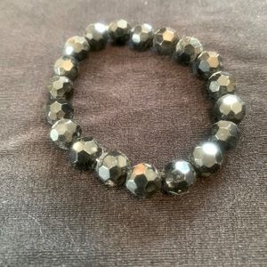 Large black beaded bracelet